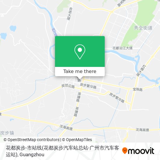 花都炭步-市站线(花都炭步汽车站总站-广州市汽车客运站) map