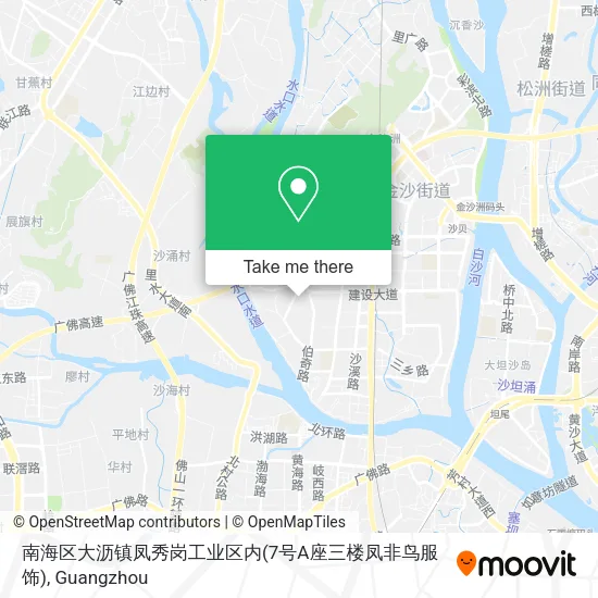 南海区大沥镇凤秀岗工业区内(7号A座三楼凤非鸟服饰) map