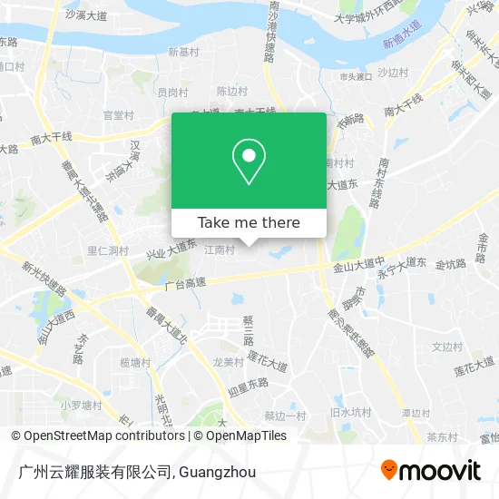 广州云耀服装有限公司 map