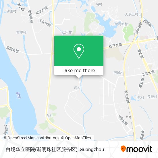 白坭华立医院(新明珠社区服务区) map