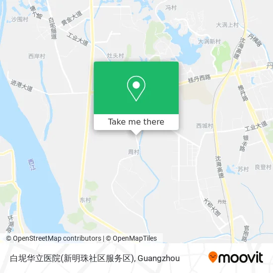 白坭华立医院(新明珠社区服务区) map
