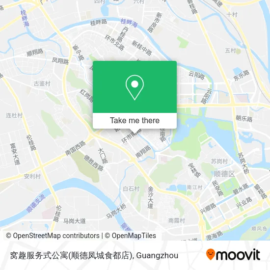 窝趣服务式公寓(顺德凤城食都店) map