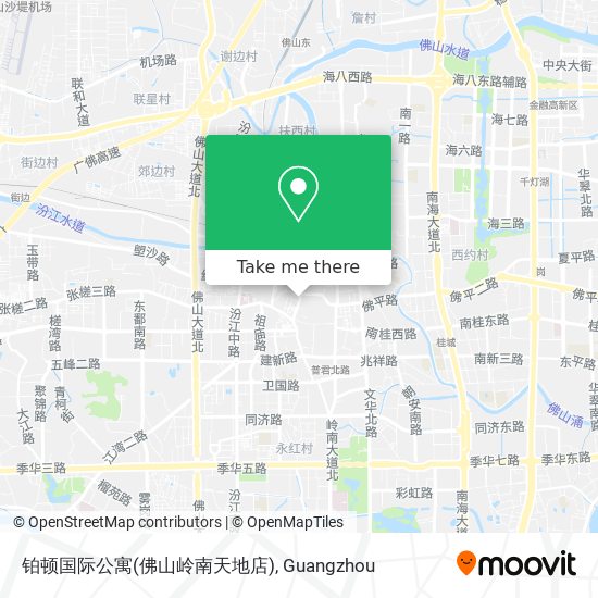 铂顿国际公寓(佛山岭南天地店) map