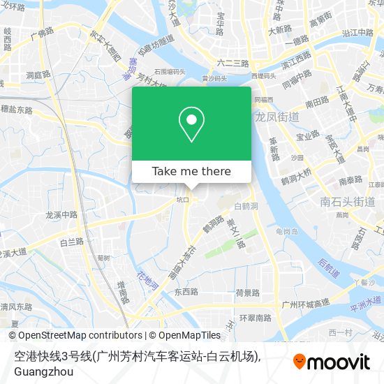 空港快线3号线(广州芳村汽车客运站-白云机场) map