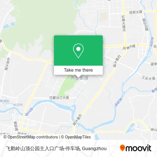 飞鹅岭山顶公园主入口广场-停车场 map