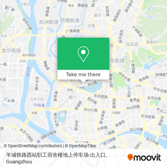 羊城铁路西站职工宿舍楼地上停车场-出入口 map