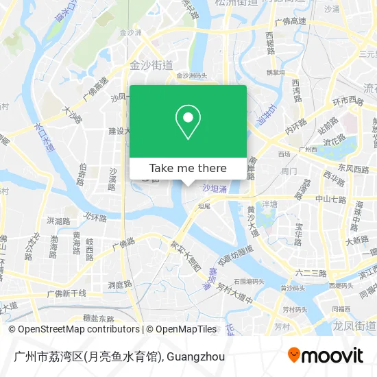 广州市荔湾区(月亮鱼水育馆) map
