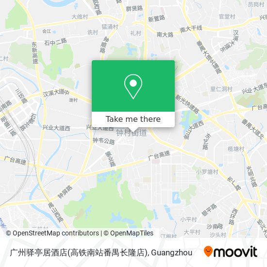 广州驿亭居酒店(高铁南站番禺长隆店) map