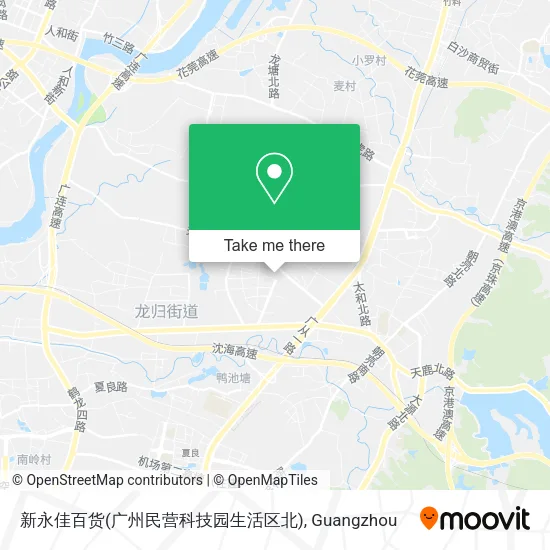 新永佳百货(广州民营科技园生活区北) map
