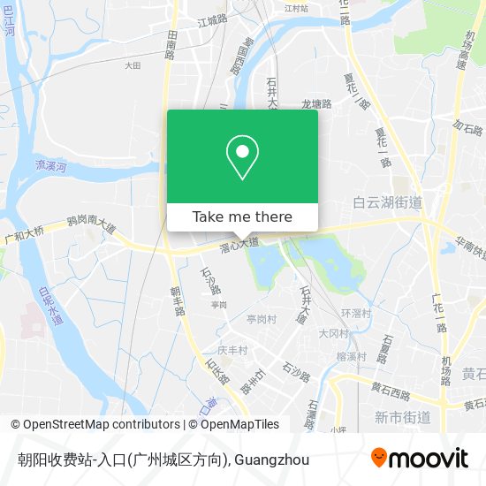 朝阳收费站-入口(广州城区方向) map