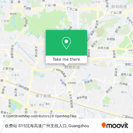 收费站-S15沈海高速广州支线入口 map