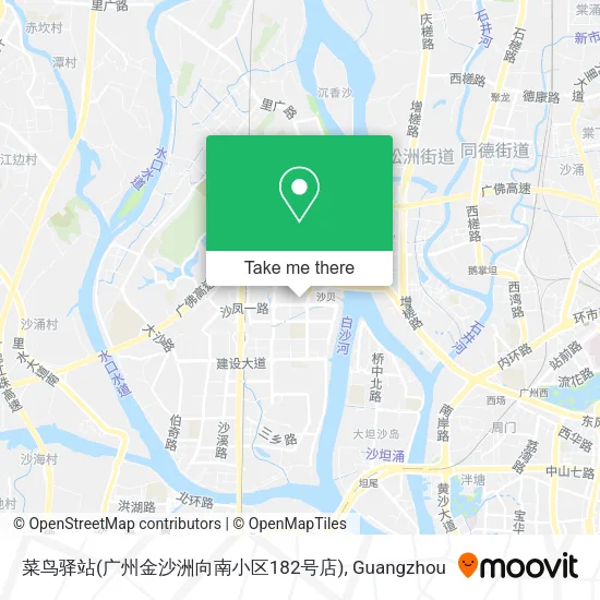 菜鸟驿站(广州金沙洲向南小区182号店) map