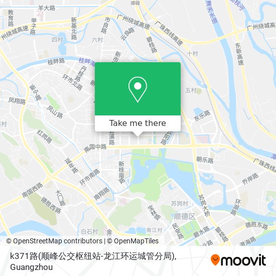 k371路(顺峰公交枢纽站-龙江环运城管分局) map