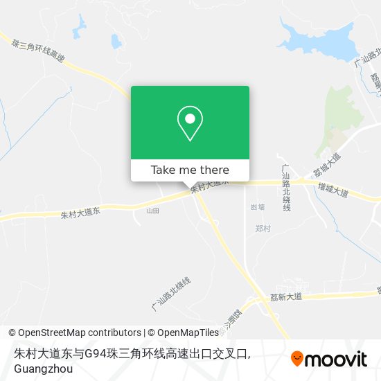 朱村大道东与G94珠三角环线高速出口交叉口 map