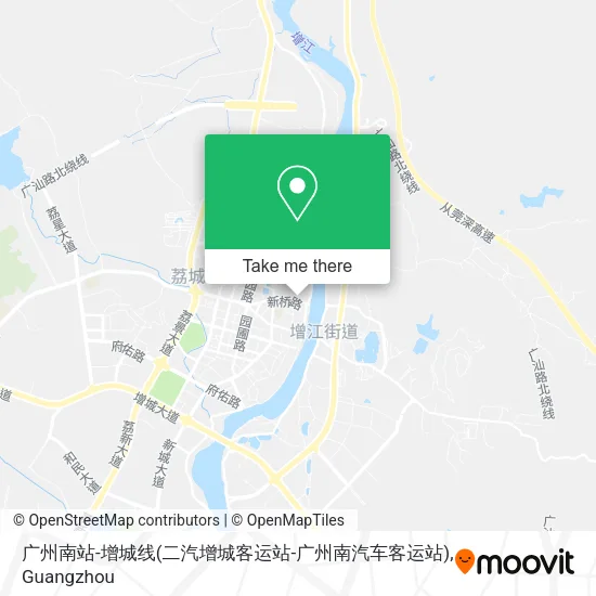 广州南站-增城线(二汽增城客运站-广州南汽车客运站) map
