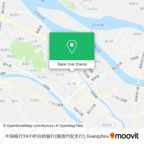 中国银行24小时自助银行(顺德均安支行) map