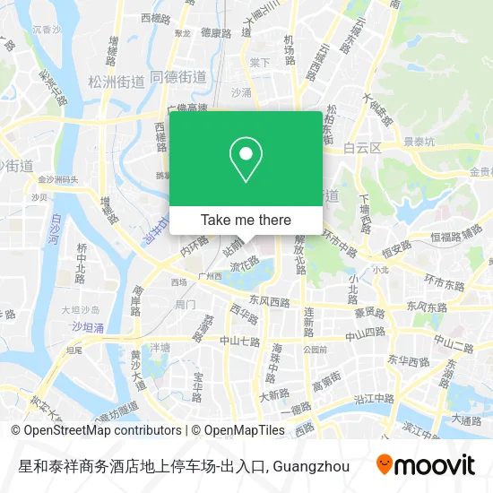 星和泰祥商务酒店地上停车场-出入口 map