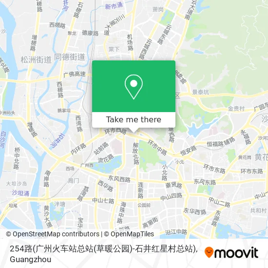 254路(广州火车站总站(草暖公园)-石井红星村总站) map