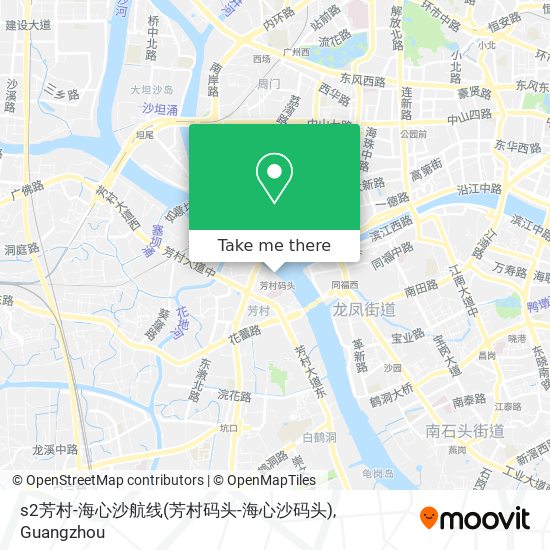 s2芳村-海心沙航线(芳村码头-海心沙码头) map