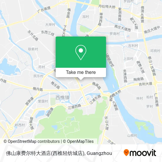 佛山康费尔特大酒店(西樵轻纺城店) map