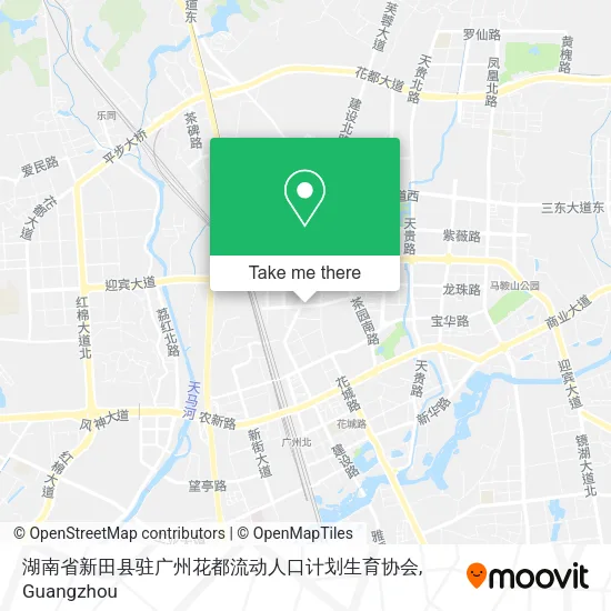 湖南省新田县驻广州花都流动人口计划生育协会 map