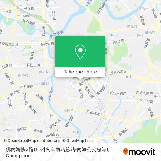 佛南海快3路(广州火车南站总站-南海公交总站) map