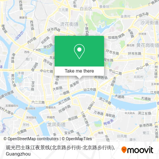 观光巴士珠江夜景线(北京路步行街-北京路步行街) map