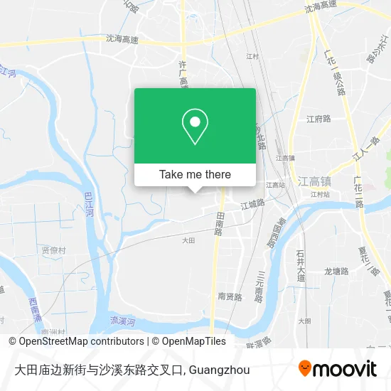 大田庙边新街与沙溪东路交叉口 map