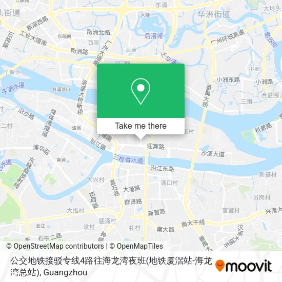 公交地铁接驳专线4路往海龙湾夜班(地铁厦滘站-海龙湾总站) map