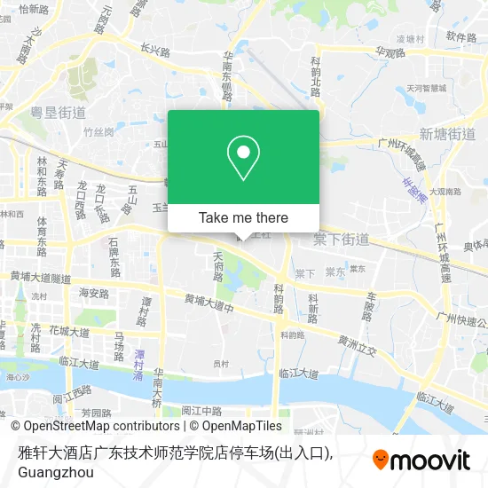 雅轩大酒店广东技术师范学院店停车场(出入口) map