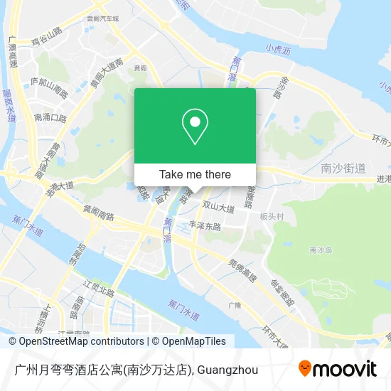 广州月弯弯酒店公寓(南沙万达店) map
