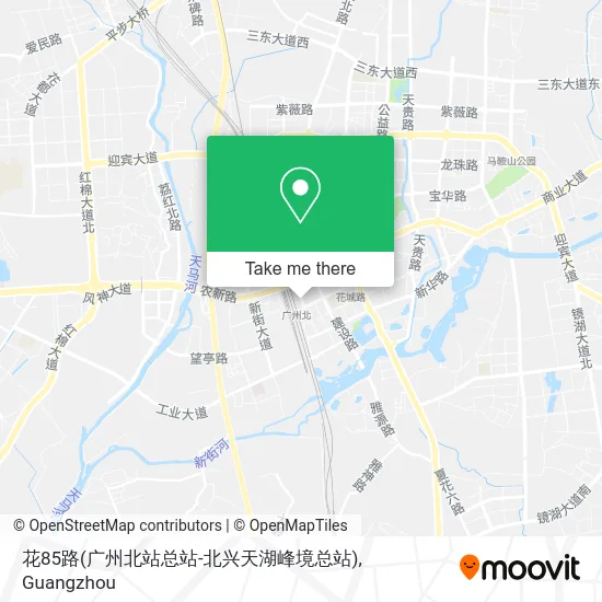 花85路(广州北站总站-北兴天湖峰境总站) map