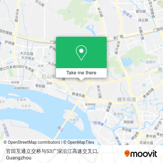 官田互通立交桥与S3广深沿江高速交叉口 map