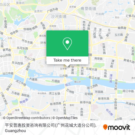 平安普惠投资咨询有限公司(广州花城大道分公司) map