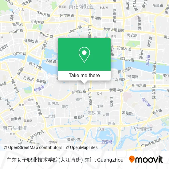广东女子职业技术学院(大江直街)-东门 map