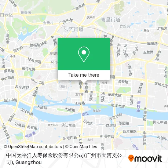 中国太平洋人寿保险股份有限公司(广州市天河支公司) map