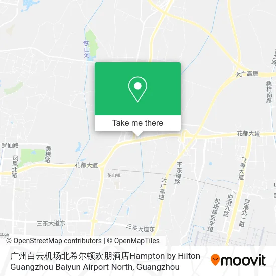 广州白云机场北希尔顿欢朋酒店Hampton by Hilton Guangzhou Baiyun Airport North map