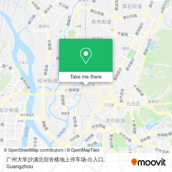 广州大学沙涌北宿舍楼地上停车场-出入口 map