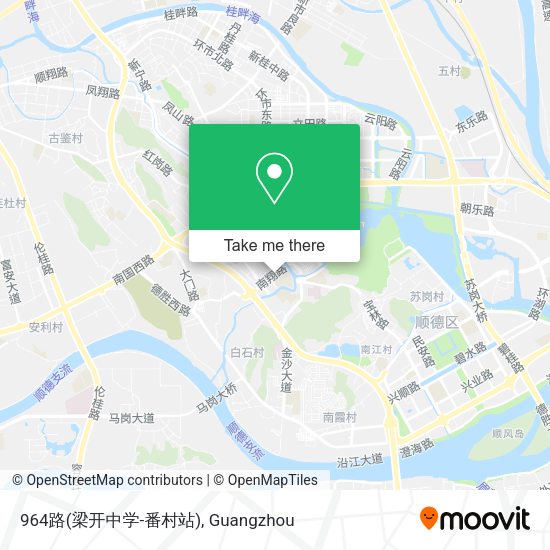 964路(梁开中学-番村站) map