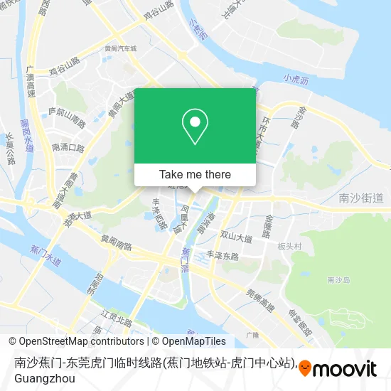 南沙蕉门-东莞虎门临时线路(蕉门地铁站-虎门中心站) map