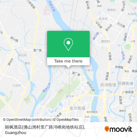 丽枫酒店(佛山洲村里广路浔峰岗地铁站店) map