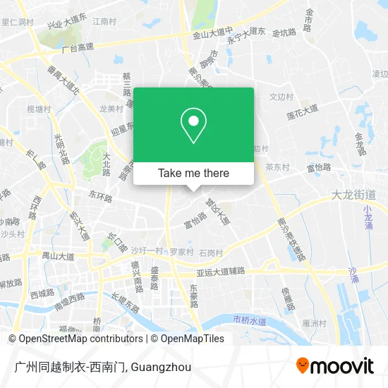 广州同越制衣-西南门 map