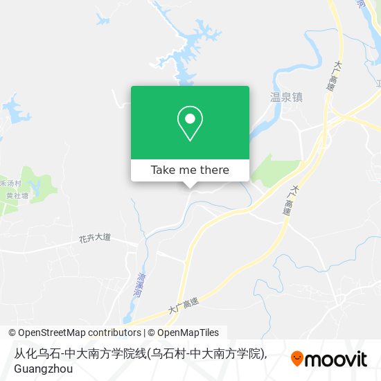 从化乌石-中大南方学院线(乌石村-中大南方学院) map