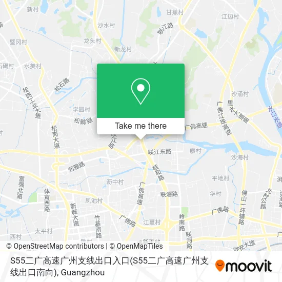 S55二广高速广州支线出口入口(S55二广高速广州支线出口南向) map