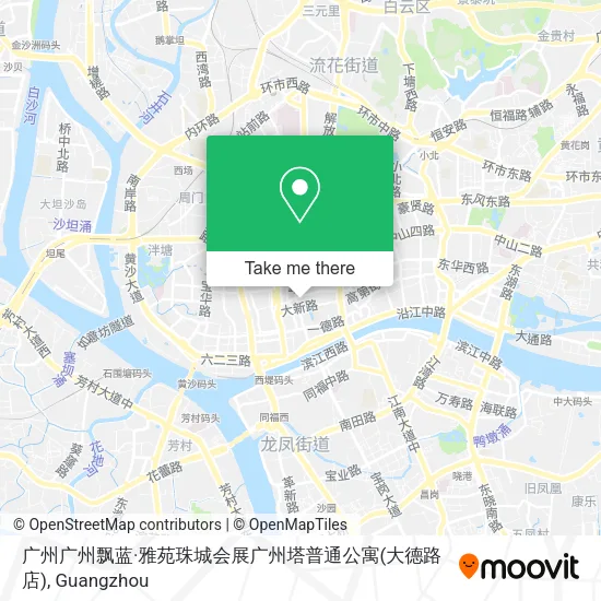 广州广州飘蓝·雅苑珠城会展广州塔普通公寓(大德路店) map