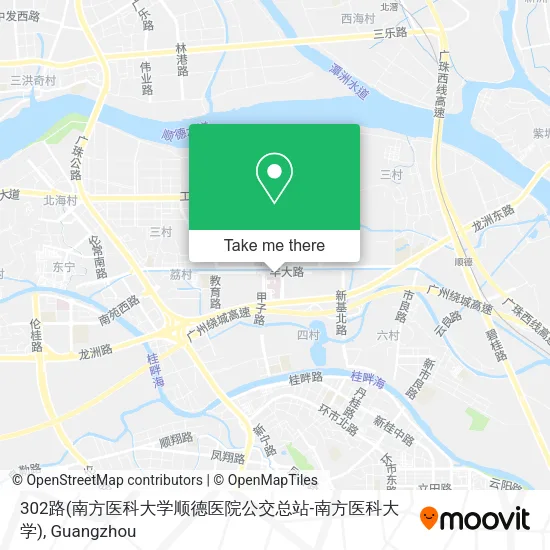 302路(南方医科大学顺德医院公交总站-南方医科大学) map