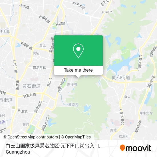 白云山国家级风景名胜区-元下田门岗出入口 map