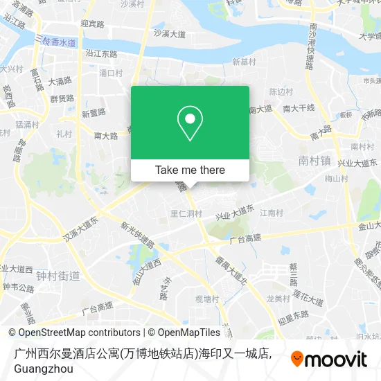 广州西尔曼酒店公寓(万博地铁站店)海印又一城店 map