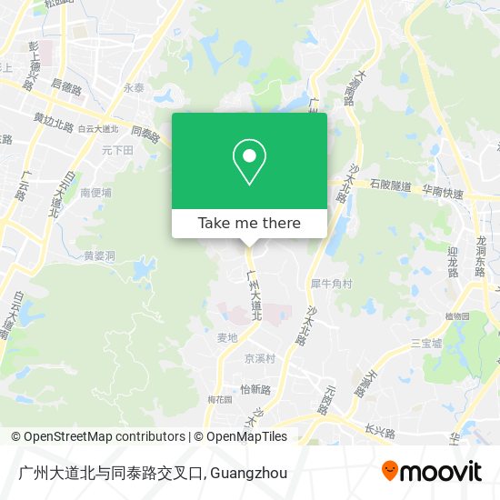 广州大道北与同泰路交叉口 map