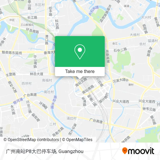 广州南站P8大巴停车场 map